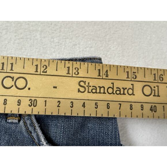 Tommy Hilfiger Denim Skirt Womens‎ 2 Blue Front Slit Mini Y2K 90s fading spots - Picture 11 of 13